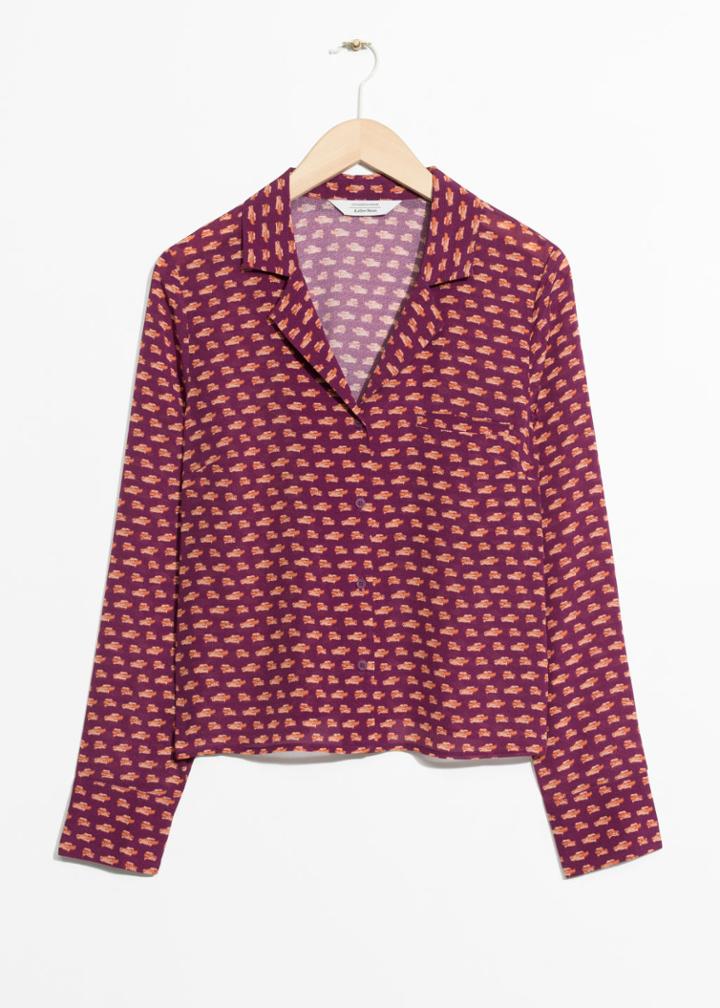 Other Stories Mini Car Print Blouse - Red