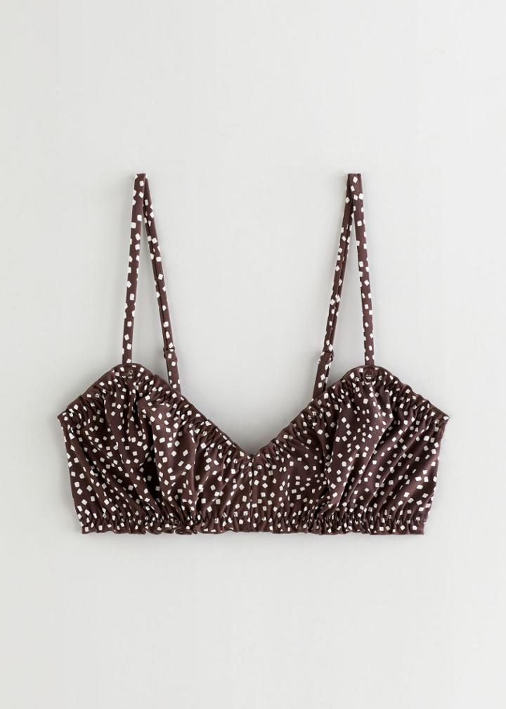 Other Stories Ruffle-trim Bikini Top - Brown