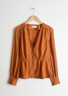 Other Stories V-cut Button Up Blouse - Brown