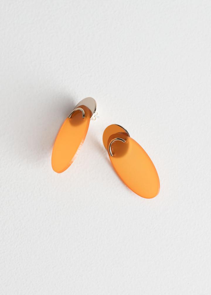Other Stories Duo Shape Earrings - Orange