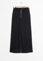 Other Stories Faded Denim Culottes - Black