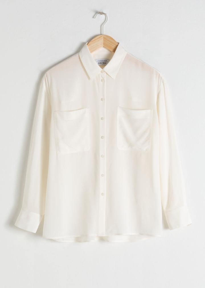 Other Stories Oversized Silk Shirt - White