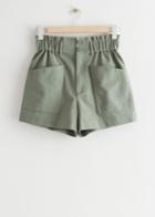 Other Stories High Waist Pocket Shorts - Green