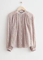 Other Stories Printed Silk Blend Blouse - Pink