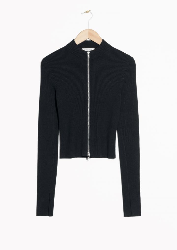 Other Stories Zip Rib Jumper