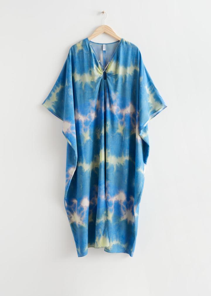 Other Stories Flowy Tie-dye Midi Dress - Blue