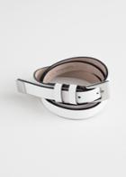 Other Stories Double Loop Leather Belt - White