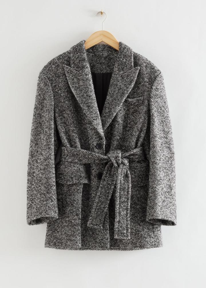 Other Stories Oversized Buttoned Blazer - Black
