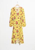 Other Stories Ruffled Wrap Dress - Yellow