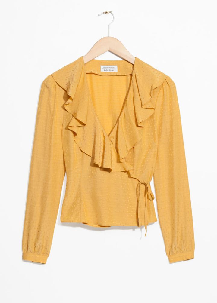 Other Stories Ruffle Wrap Blouse - Yellow