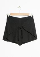 Other Stories High Waisted Tie Shorts - Black