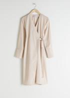 Other Stories Belted Cotton Shirt Dress - Beige