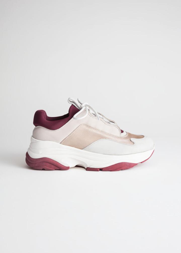 Other Stories Colour Block Platform Sneakers - White