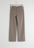 Other Stories Cotton Twill Blend Trousers - Brown