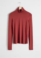 Other Stories Fitted Stretch Turtleneck - Red