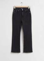 Other Stories Mood Cut Flared Cropped Jeans - Black