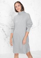 Other Stories Mock Neck Sweater Dress - Grey