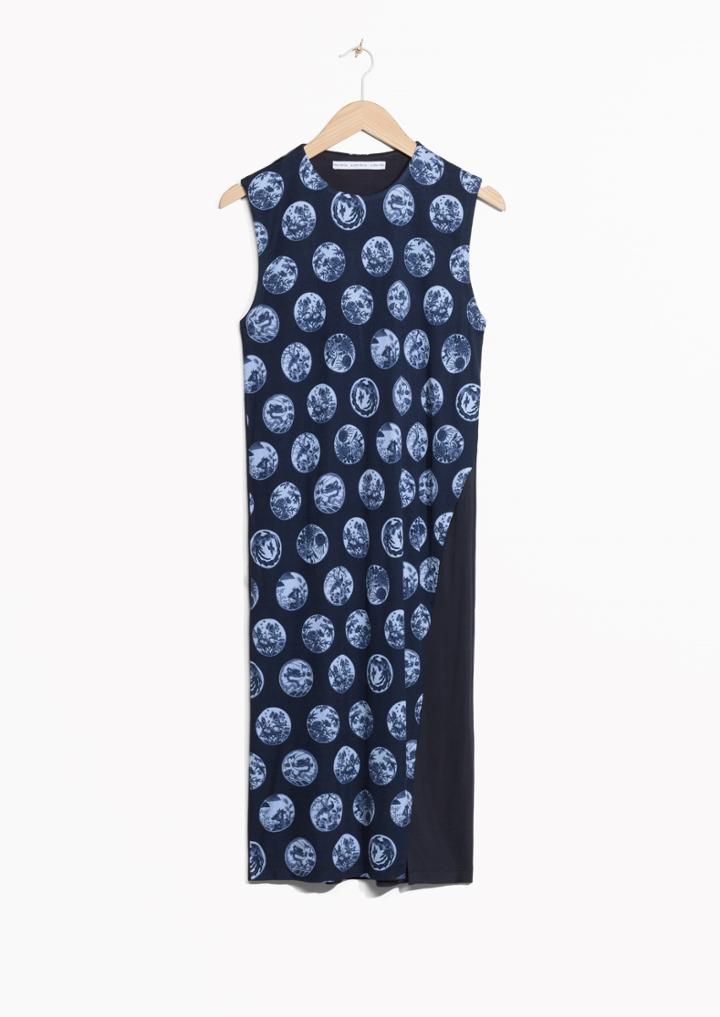Other Stories Porcelain Print Slit Dress