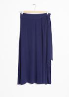 Other Stories Belted Midi Skirt - Blue