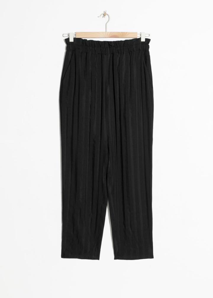 Other Stories Tapered Paperwaist Trousers - Black