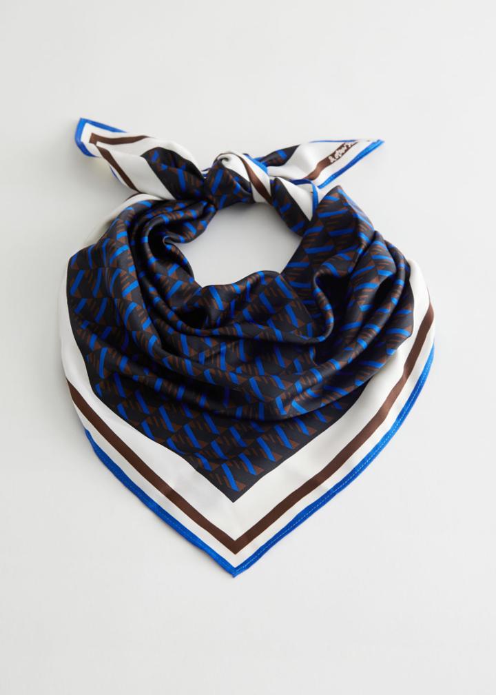 Other Stories Graphic Square Scarf - Black