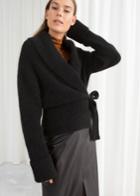 Other Stories Wool Blend Wrap Cardigan - Black