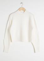 Other Stories Mock Neck Cropped Sweater - White