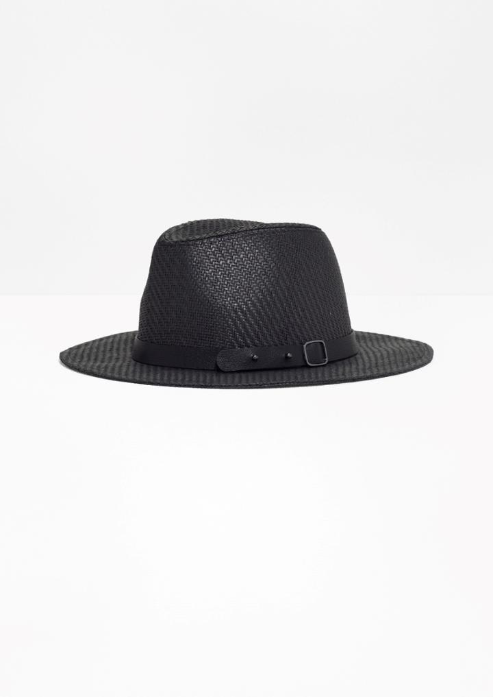 Other Stories Buckle Detail Straw Fedora