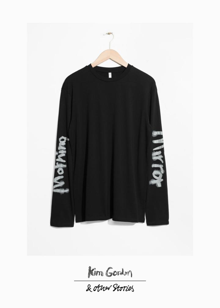 Other Stories Kim Gordon Long Sleeve Organic Cotton Tee - Black
