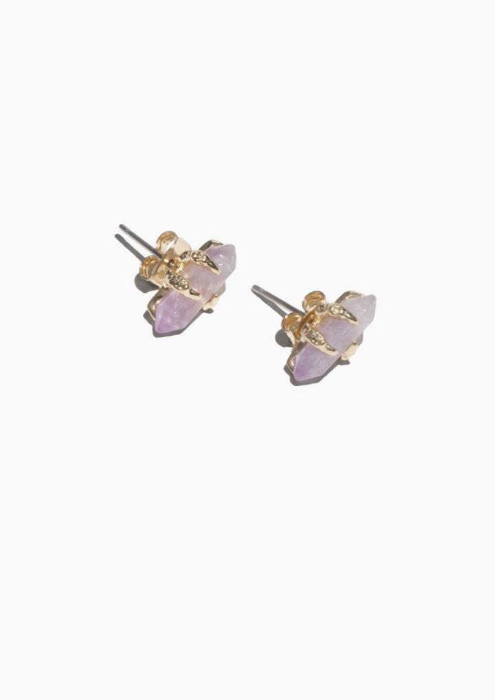 Other Stories Amethyst Claw Studs