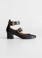 Other Stories Duo Buckle Strap Ballet Pumps - Black