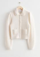 Other Stories Collared Knit Cardigan - White