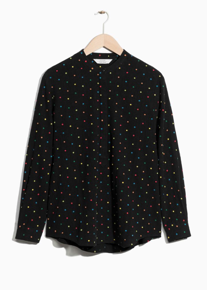 Other Stories Linen Blend Blouse - Black