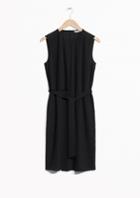 Other Stories Belted Pleats & Pliss Dress