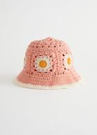 Other Stories Knitted Floral Bucket Hat - Orange