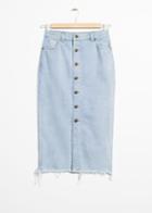 Other Stories Buttoned Denim Skirt - Blue