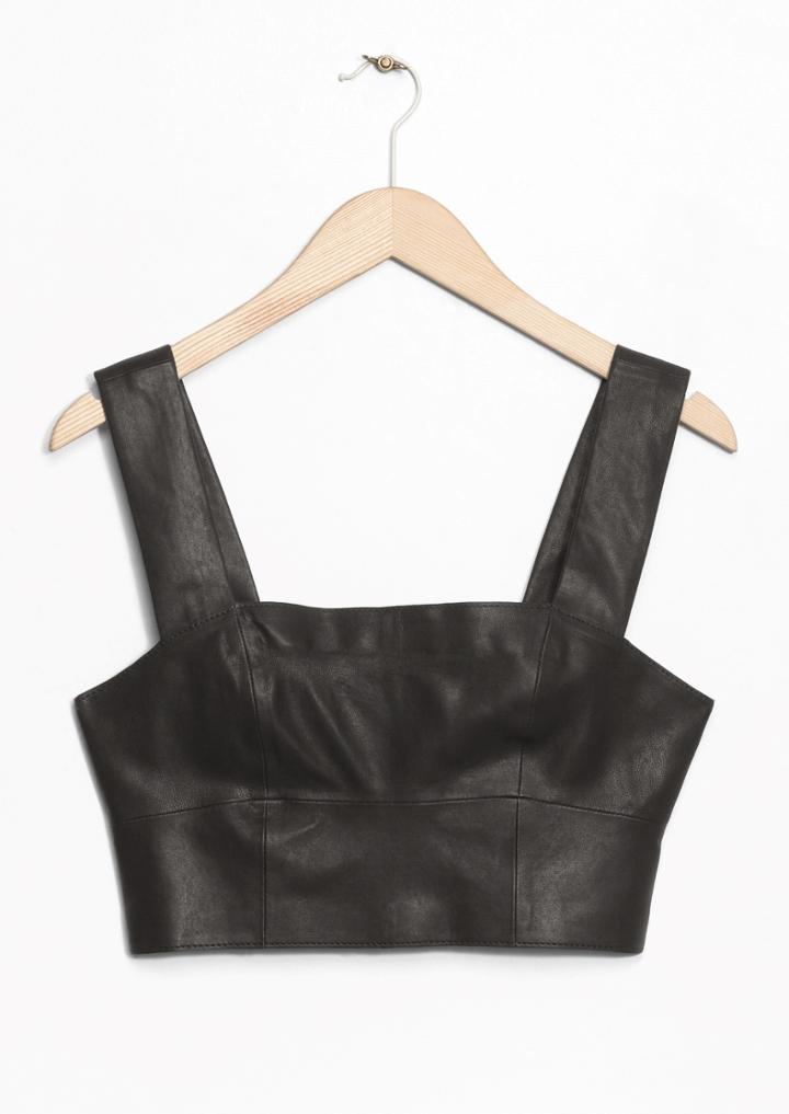 Other Stories Leather Crop Top
