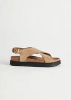 Other Stories Criss-cross Leather Sandals - Beige