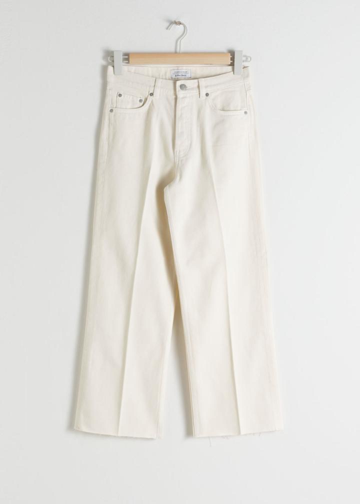 Other Stories Straight Mid Rise Jeans - White