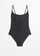 Other Stories Low Back Tie Swimsuit - Black