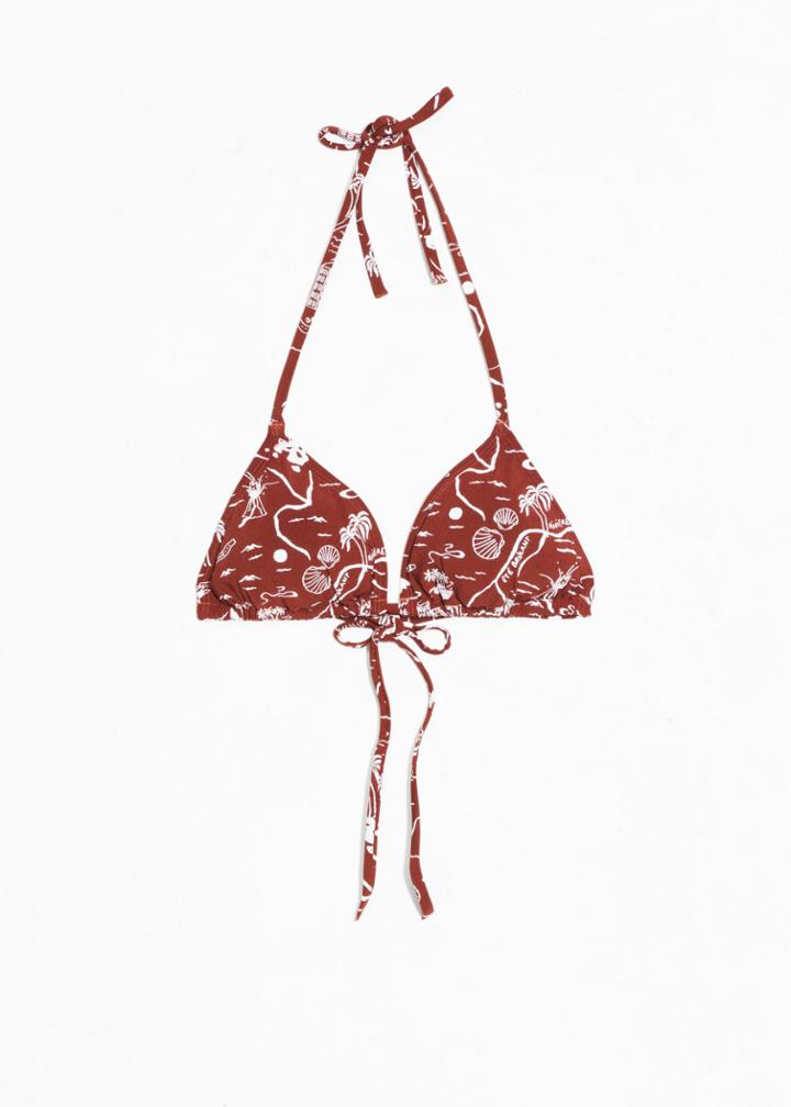 Other Stories Soft Triangle Bikini Top - Orange