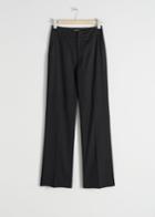 Other Stories Mid Rise Tailored Trousers - Black