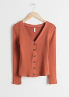Other Stories Fitted Ribbed Cardigan - Pink