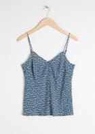 Other Stories Micro Floral Tank Top - Blue