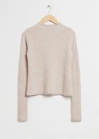 Other Stories Exaggerated Long-sleeved Cashmere Sweater - Beige