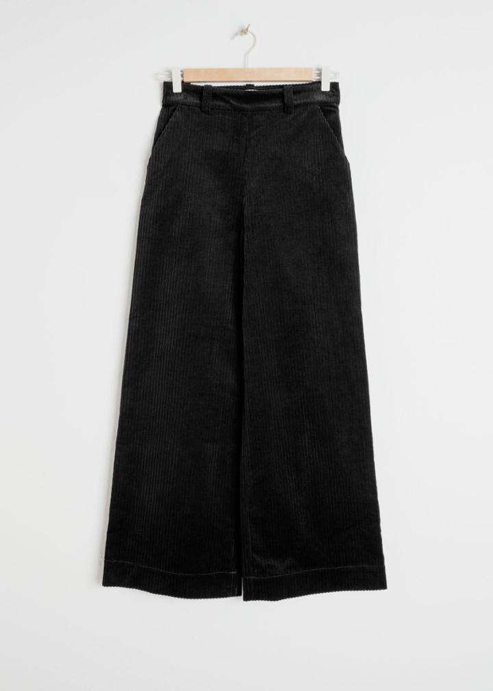 Other Stories Wide Corduroy Trousers - Black