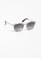 Other Stories Brushed Metal Sunglasses - Brown