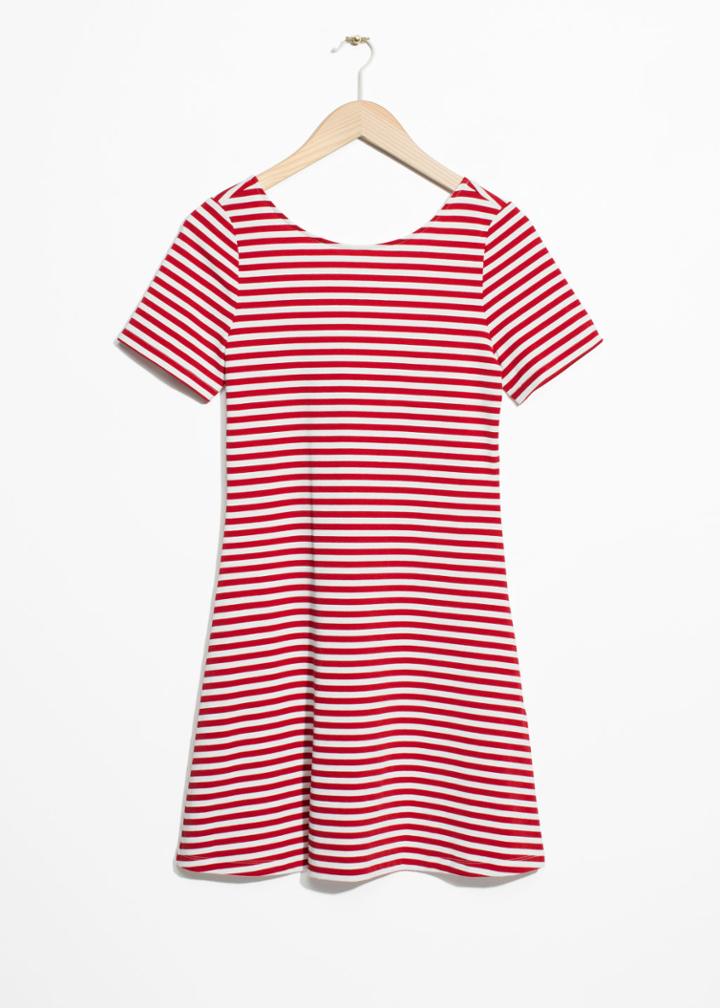 Other Stories Scoop Back Jersey Dress - Red