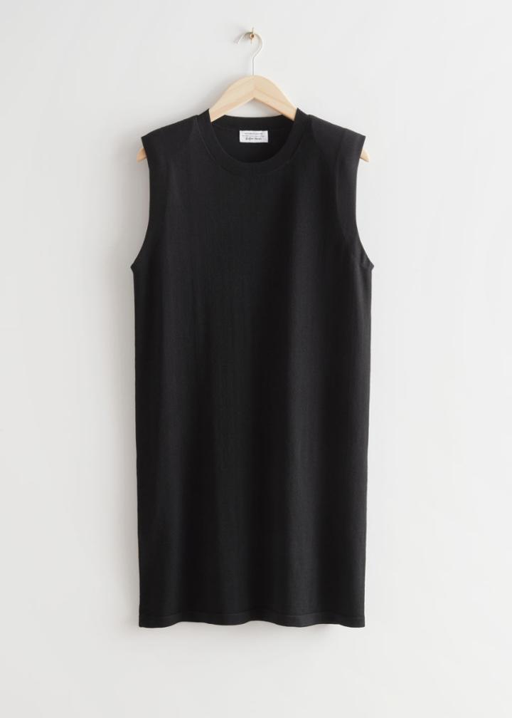 Other Stories Straight Sleeveless Midi Dress - Black