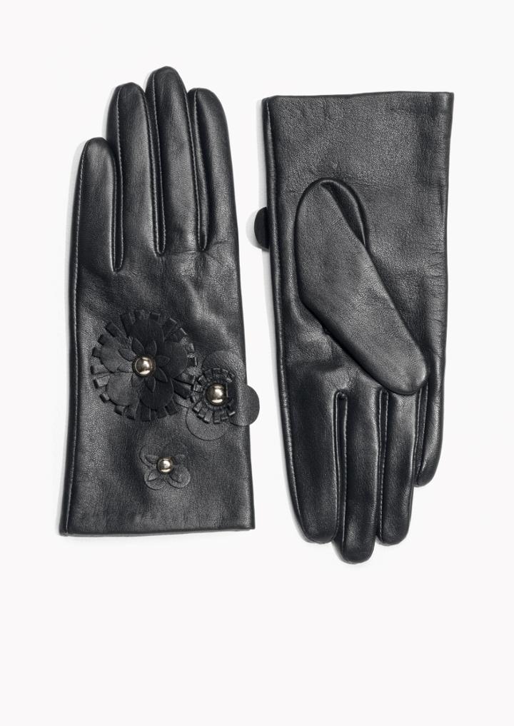 Other Stories Flower Leather Gloves